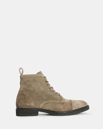 AllSaints Leather Drago Suede Lace Up Boots, Size: UK 12/US 13/EU 46