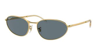 Ray-Ban RB3734 Polarized 001/3R Mens Sunglasses Gold Size 56