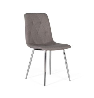 Giner&Colomer Set de 4 sillas con respaldo y el asiento acolchados color gris