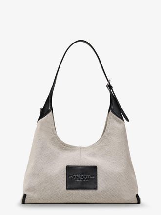 Marc Jacobs Womens Shoulder Bag Sack Canvas Grey Canvas-Leather Canvas/leather