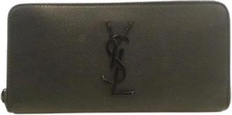 Saint Laurent Pre-owned Wallets, male, Black, Size: ONE SIZE Pre-owned Calf Long Wallet
