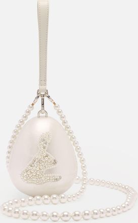 Simone Rocha Micro Egg Bag W/ Pearl Crossbody W/ Chain