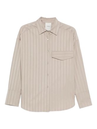 Rame striped-pattern pocket shirt - women - Polyester/Viscose/Elastane - 2 - Neutrals