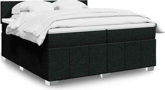 vidaXL Vidaxl - Cama Box Spring Con Colch&oacute;n Tela Negro 200x200 Cm