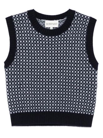 Eric Bompard patterned crew-neck vest - Blue