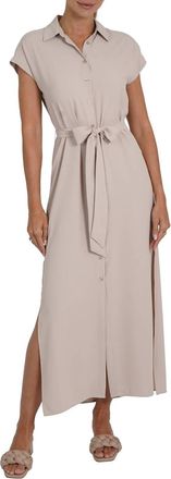 Love Token Maggie Shirt Dress In Taupe