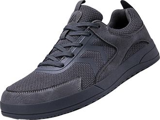 Generic Mens Extra Wide Fitting Trainers Flat Mesh Breathable Casual Trainers Lightweight Solid Color Walking Sneakers Comfortable Running Shoes Durable Lace-