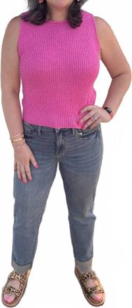 Blu Pepper Crochet Sweater Knit Top In Pink