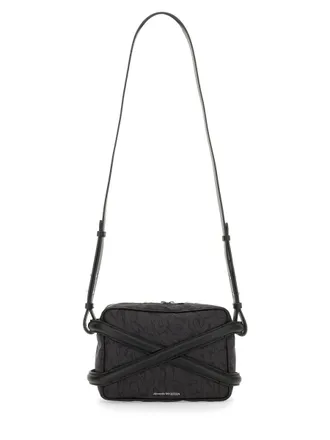Alexander McQueen Mens Camera Bag Harness Black Polyester Shoulder