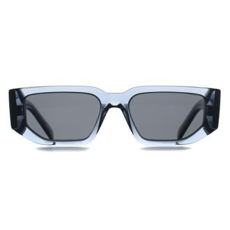 Prada Rectangle Mens Transparent Ocean Dark Grey PR09ZS - Blue - One Size
