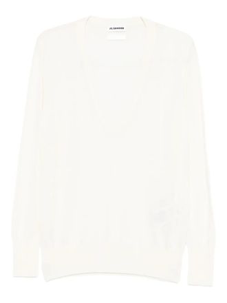 Jil Sander T-shirt con scollo a V - Toni neutri