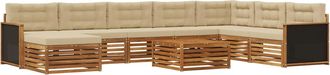 vidaXL Conjunto De Sof&aacute;s De Exterior 9 Uds. Natural Y Beige Vidaxl