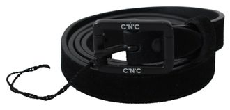Costume National Womens Suede Leather Belt - Black - Size 100 cm