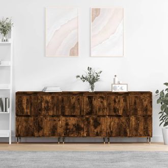 Berkfield Home Sideboards 3 pcs Smoked Oak Engineered Wood in Brown