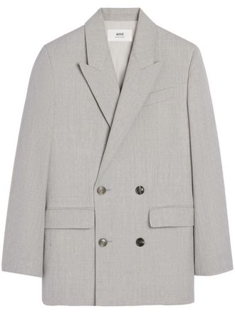 Ami double-breasted virgin wool blazer - women - Virgin Wool - 34 - Grey