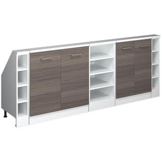 Vicco Conjunto De Armarios Para Techo Inclinado Rion, Precioso Gris/blanco, Lote De 5, Vicco