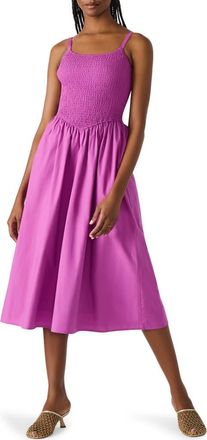 Steve Madden Codie Smocked Bodice Sundress in Radiant Orchid at Nordstrom, Size Small