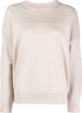 Brunello Cucinelli sequin cashmere jumper - women - Cashmere - M - Neutrals