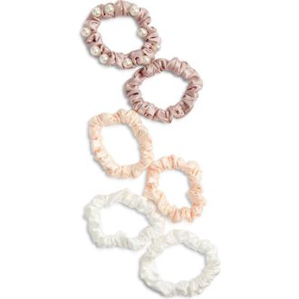 Chelsea28 6-Pack Satin Ponytail Holders in Neutral Multi at Nordstrom