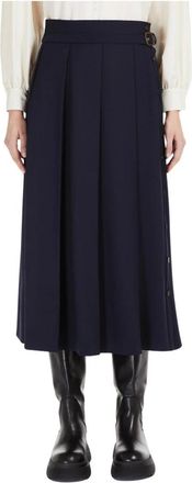Max Mara Rokken, Dames, Blauw, M, Osiride Midi Rok
