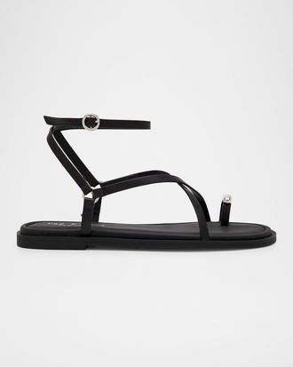 Rag & Bone Leather Geo Strappy Toe-Ring Sandals