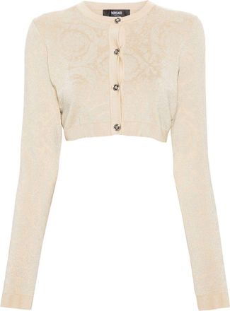 Versace Barocco Texture Cropped Cardigan