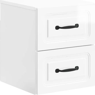 vidaXL Mesita De Noche De Pared Con Caj&oacute;n Brillante 34,5 X 33 X 40 Cm Vidaxl