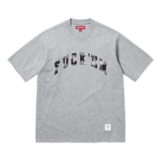 SUPREME SS26 Fuck Em Plaid S/S T-Shirt Grey SUP-SS26-194-GRY