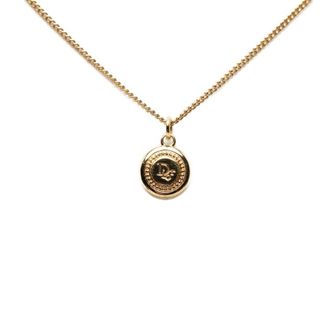 Dior Pre-owned Dior Gold Plated Logo Round Pendant Necklace Ladies KHV6QFJYN828J2AT
