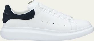 Alexander McQueen Mens Oversized Suede-Backstay Leather Sneakers
