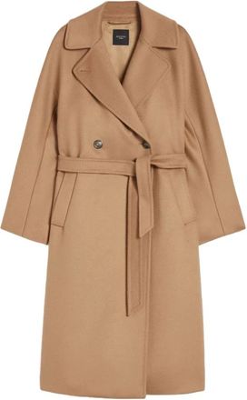 Max Mara Resina Coat - Dames - Jas met riem - Bruin - M - Wol - Jassen