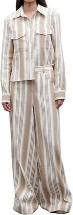 TWP Demie High Rise Trouser In White/khaki