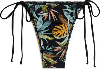 Freddy Slip bikini stampa foliage tropical con chiusura a laccetti