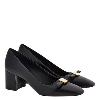 Ferragamo Myra Bow Block Heel Pumps, Size 5.5 C