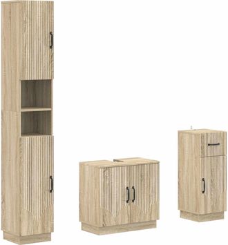 vidaXL Juego De Armarios De Ba&ntilde;o De 3 Piezas Hoorn Vidaxl