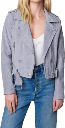 Blank NYC Suede Moto Jacket In Cloud Grey