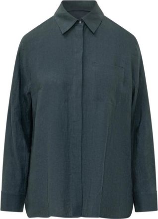 Max Mara Poplin Shirt - Dames - Overhemden - Blauw - XS - Overhemden