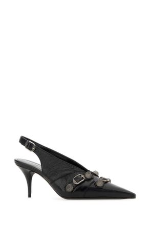 Balenciaga Womens Black Leather Cagole Pumps 1081 Scarpe Con Tacco