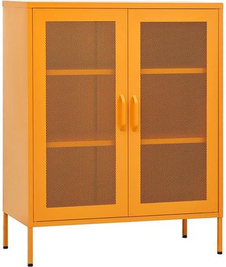Berkfield Home Storage Cabinet Mustard Yellow 80x35x101.5 cm Steel