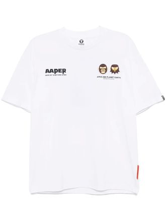 Aape By A Bathing Ape logo-print T-shirt - men - Cotton - L - White