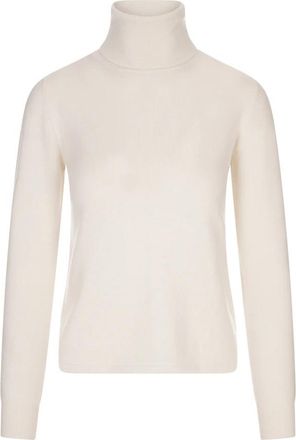 Max Mara Educata Turtleneck - Dames - Coltruien - Wit - L - Wol - Truien & Vesten