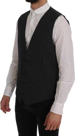 Dolce & Gabbana Pinstriped Wool Vest - Gray