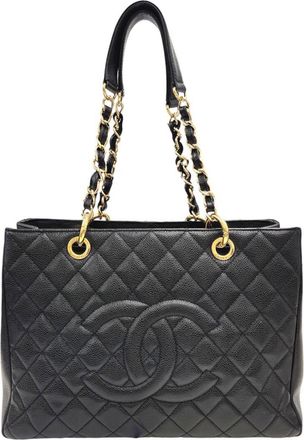Chanel Black Grained Calfskin Tote Bag (Pre-Owned)