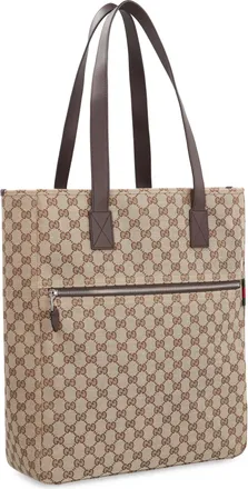 Gucci Mens Tote Bag Gg Fabric Ebony Polyester