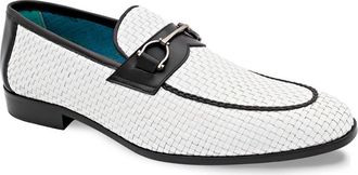 Mezlan Salva Bit Ornament Leather Loafer in White /Black at Nordstrom Rack, Size 11.5