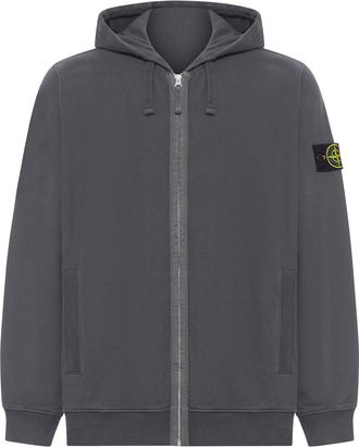 Stone Island COTTON SWEATSHIRT WITH ZIP, HOOD AND COMPASS LOGO - Stone Island - Man