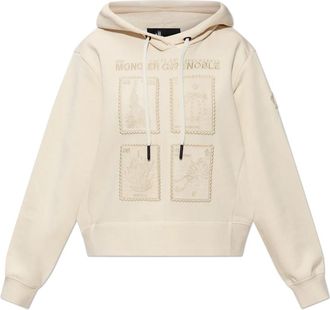 Moncler Day-Namic Hoodie - Dames - Hoodies - Beige - XS - Katoen - Hoodies & sweatvesten