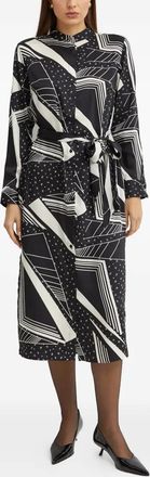 Lauren Ralph Lauren Abito midi con stampa geometrica - Nero