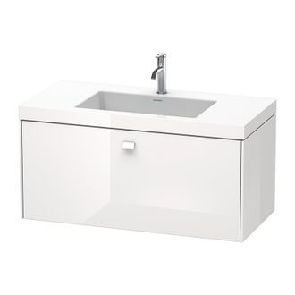 Duravit Lavamanos Duravit Brioso C-bonded Con Base Mural 100,0x48,0 Cm, 1 Caj&oacute;n, Sin Rebosadero, Con Banco Para Grifos, Sin Grifo, Color (frente/cuerpo): Azul