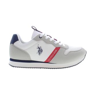 U.S.Polo Association U.s. Polo Assn., Schoenen, Heren, Veelkleurig, 42 EU, Polyester, Witte contrast sneakers Stijlvol Comfortabel